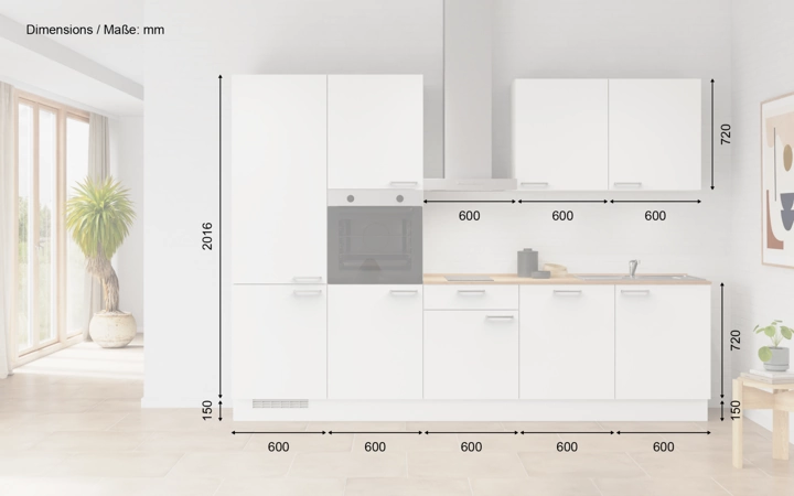 Meine Küche Küchen-Zeile 300 cm Planung 1 5