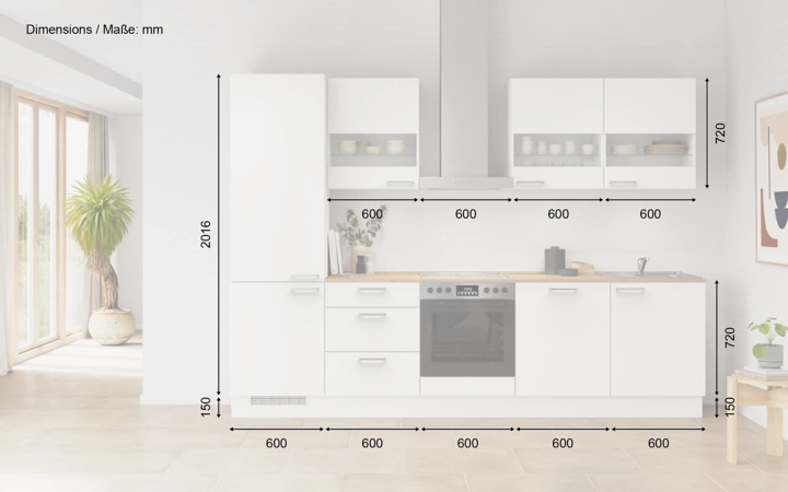 Meine Küche Küchen-Zeile 300 cm Planung 4 5